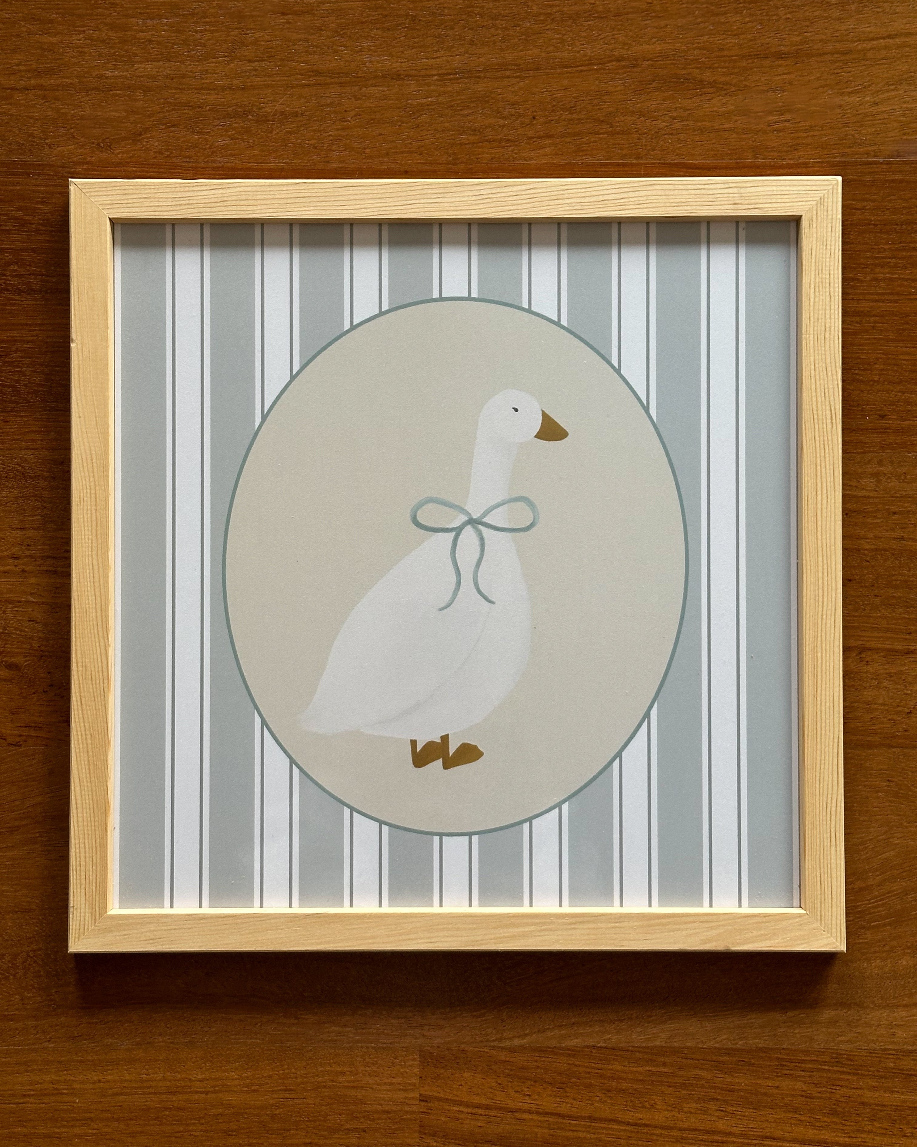 Striped Goose Çerçeveli Poster