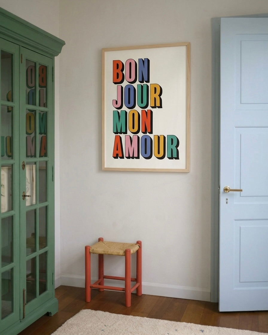 Bonjour Mon Amour Çerçeveli Poster