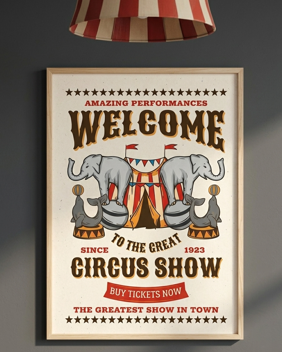 Circus Show Çerçeveli Poster