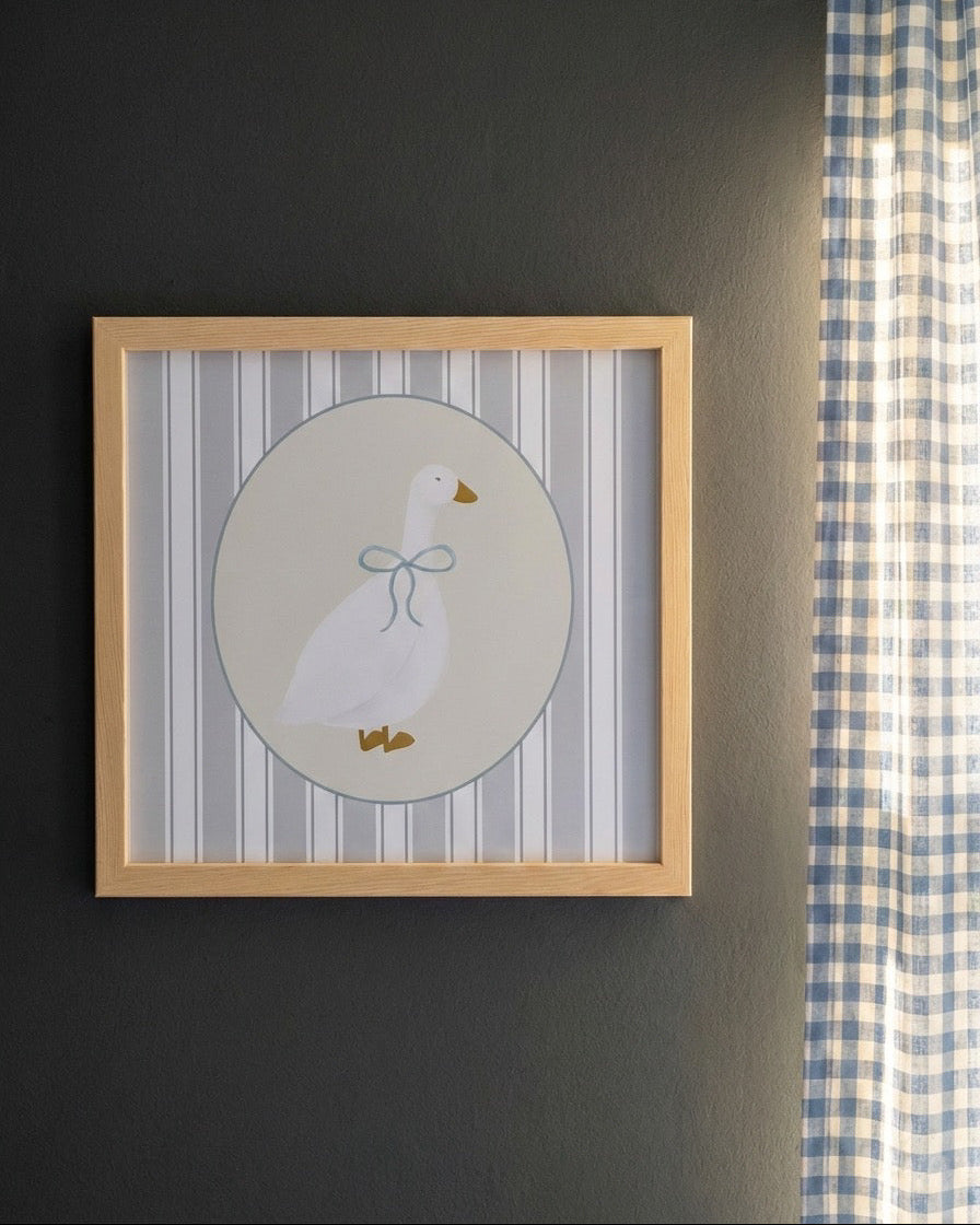 Striped Goose Çerçeveli Poster