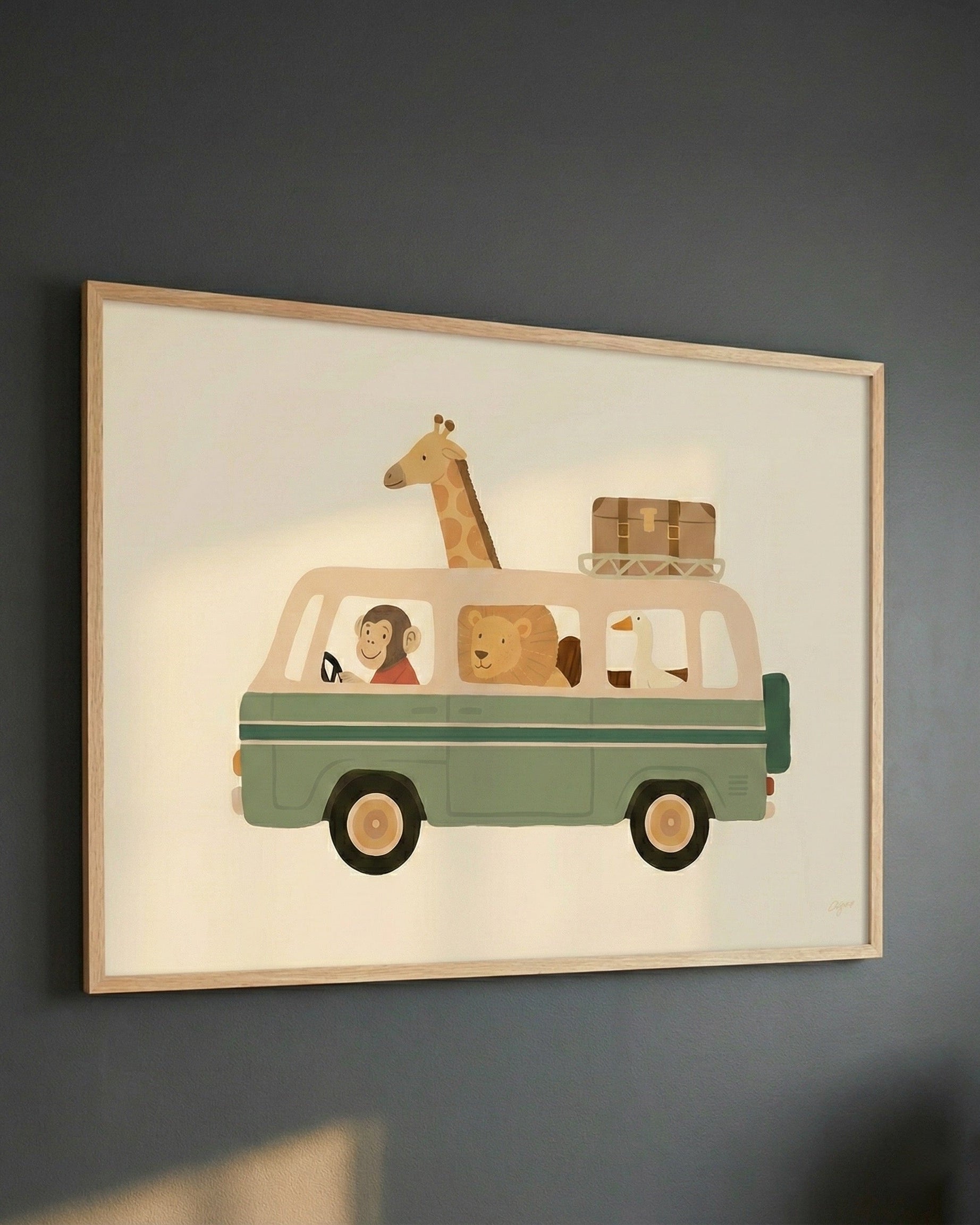 Safari Car Çerçeveli Poster