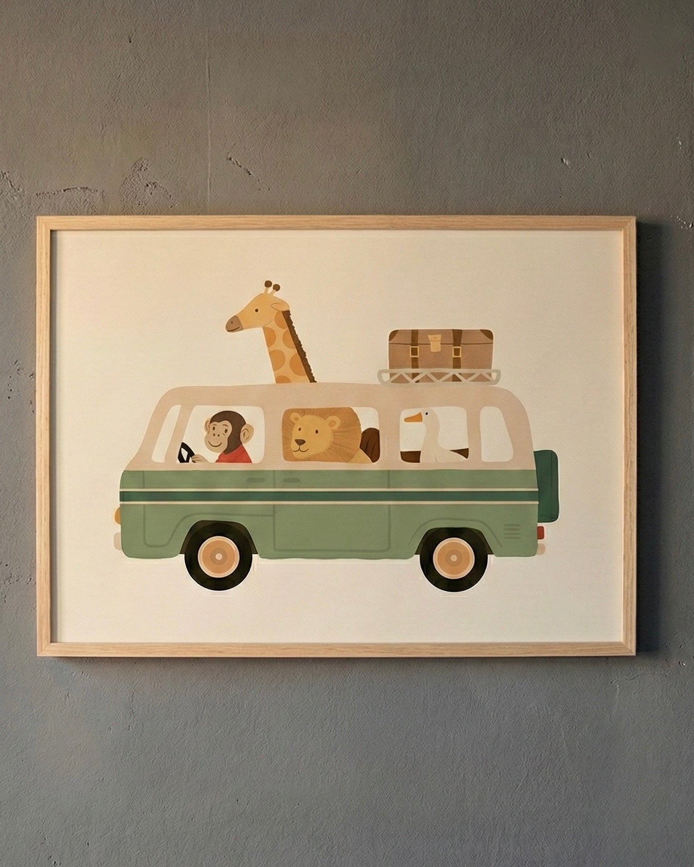 Safari Car Çerçeveli Poster