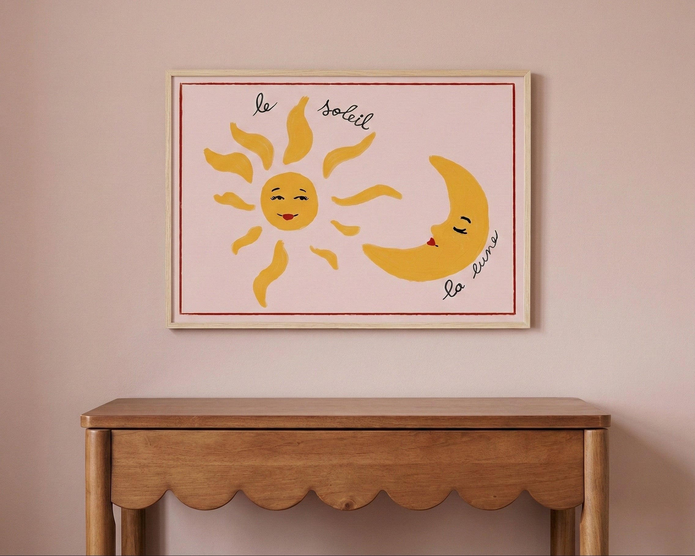 Le Soleil & La Lune Çerçeveli Poster