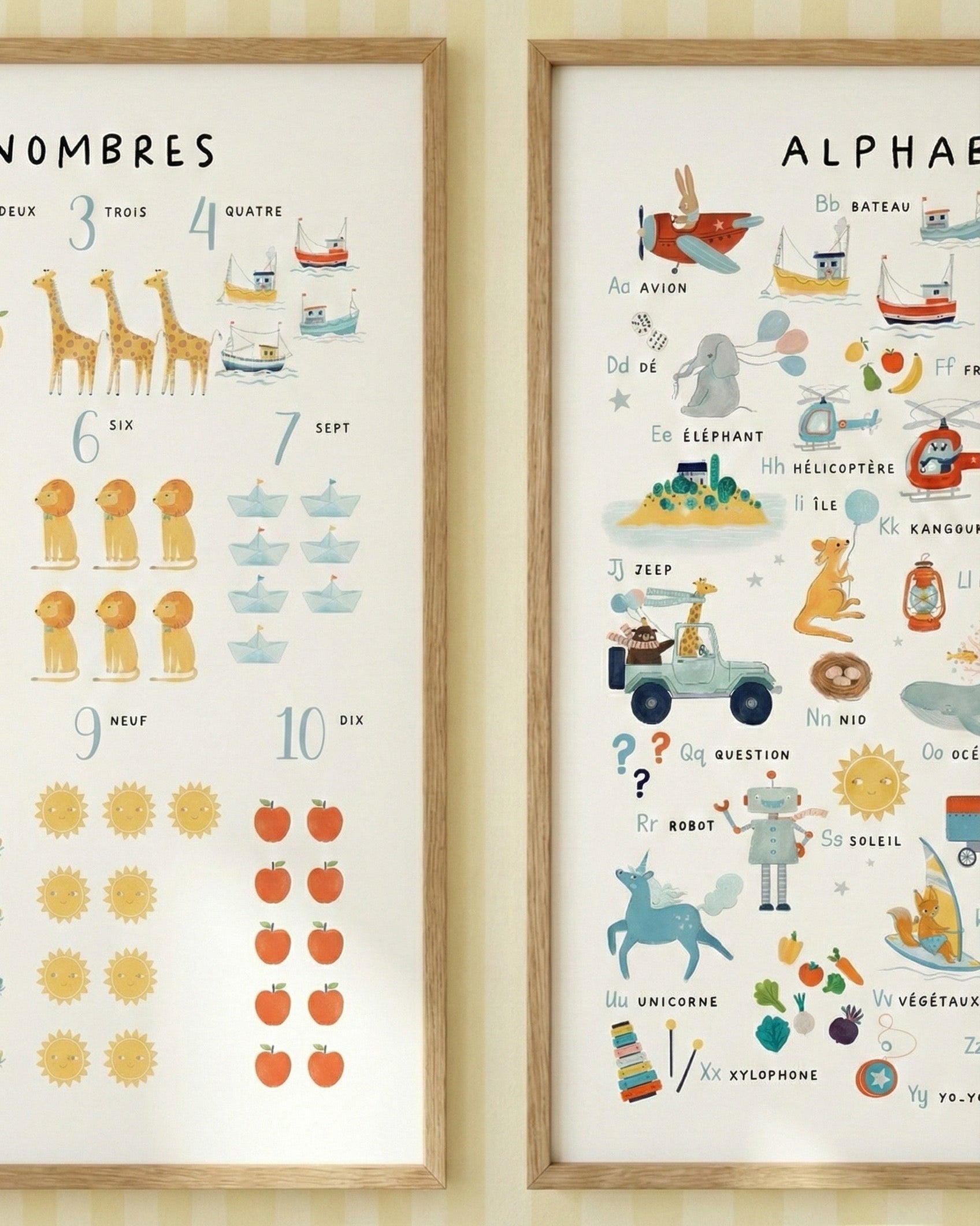 Edition Française Abc & 123 Çerçeveli Poster Seti