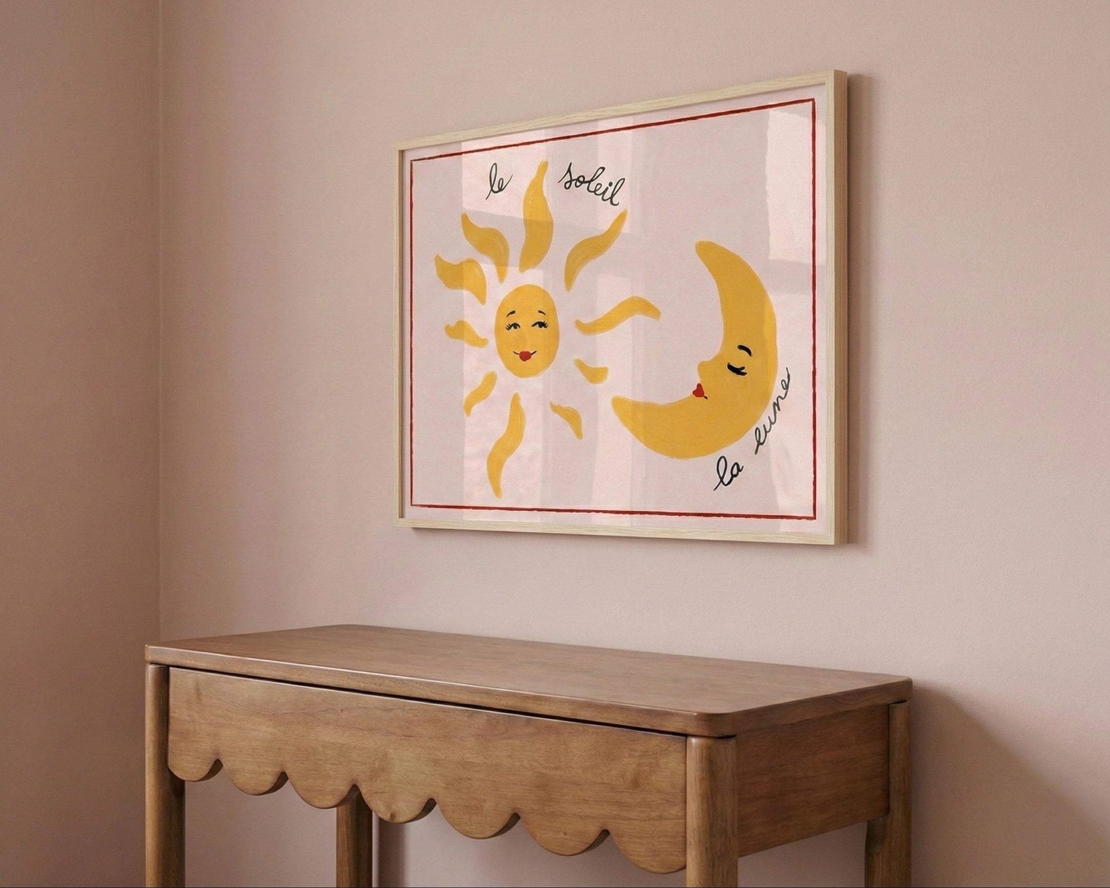 Le Soleil & La Lune Çerçeveli Poster