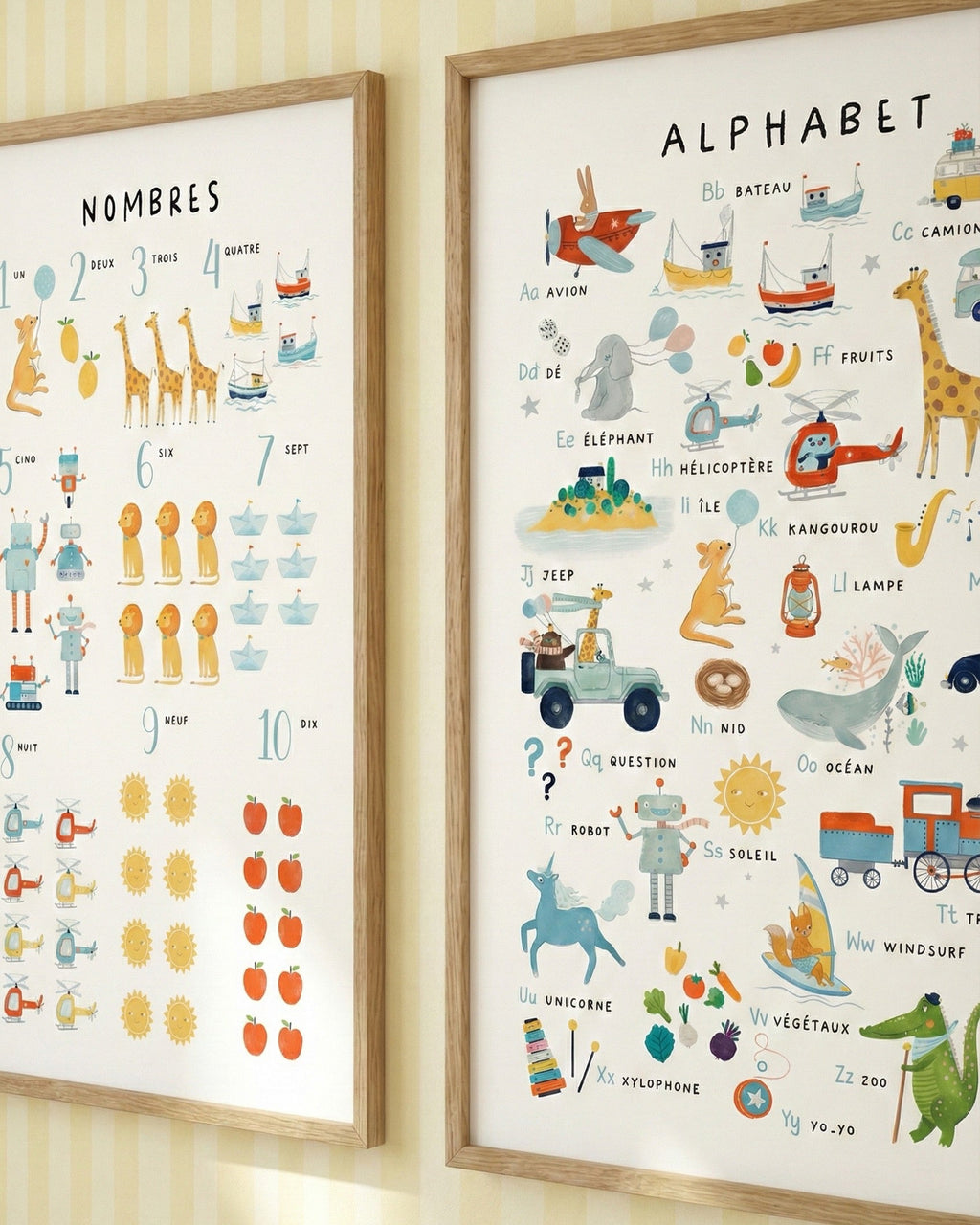 Edition Française Abc & 123 Çerçeveli Poster Seti