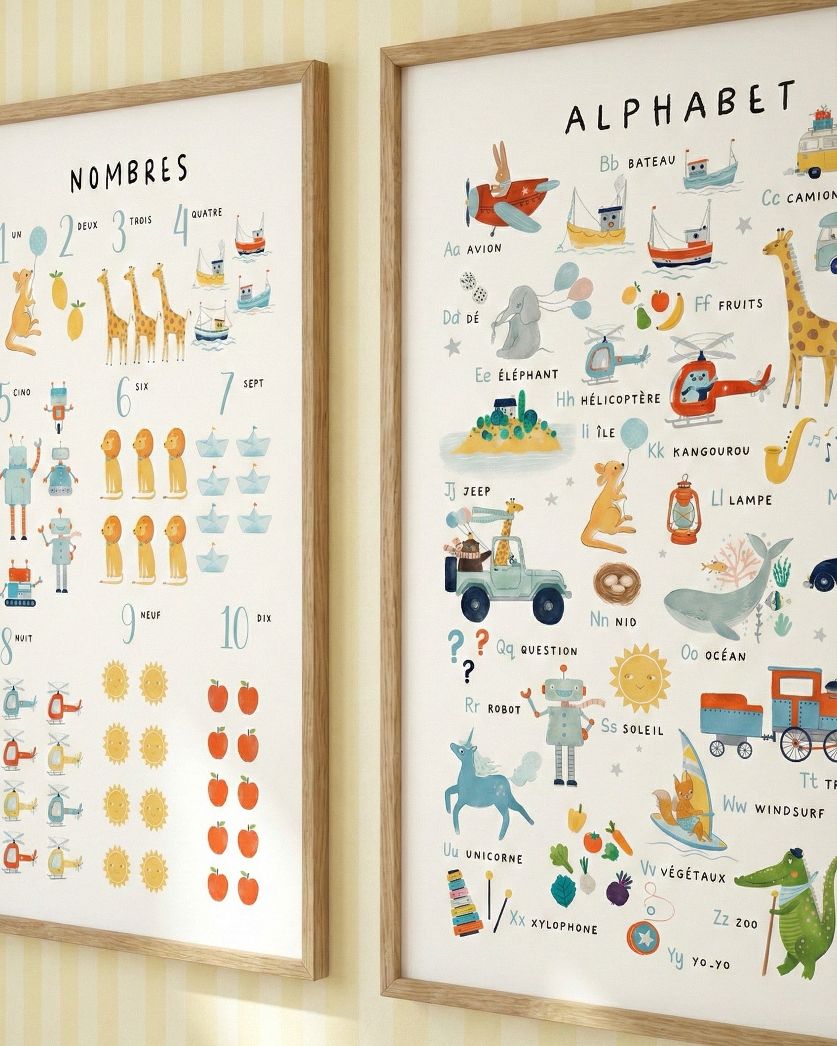 Edition Française Abc & 123 Çerçeveli Poster Seti