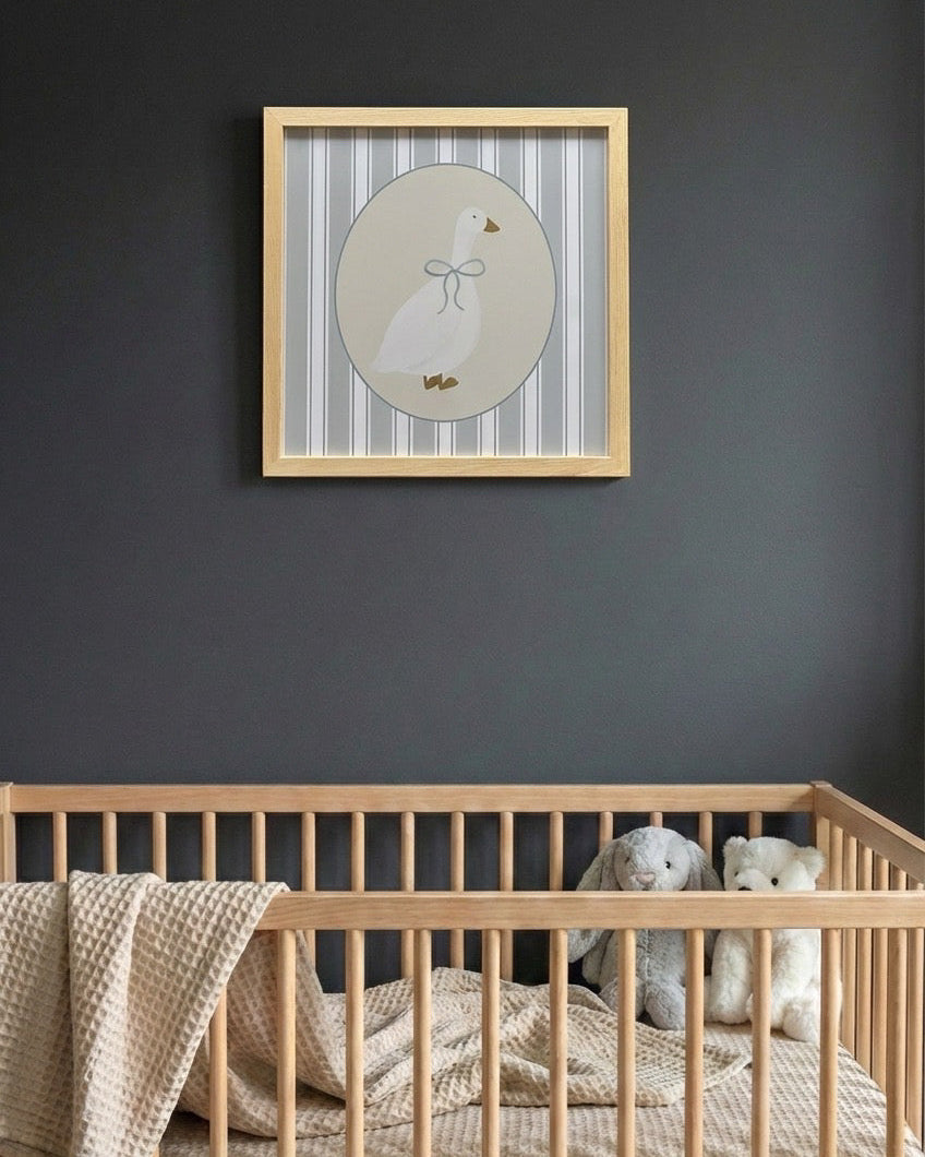 Striped Goose Çerçeveli Poster