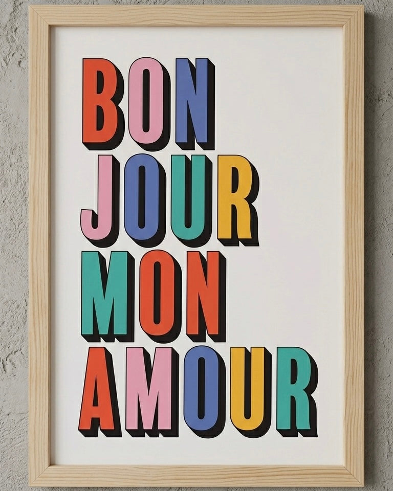 Bonjour Mon Amour Çerçeveli Poster