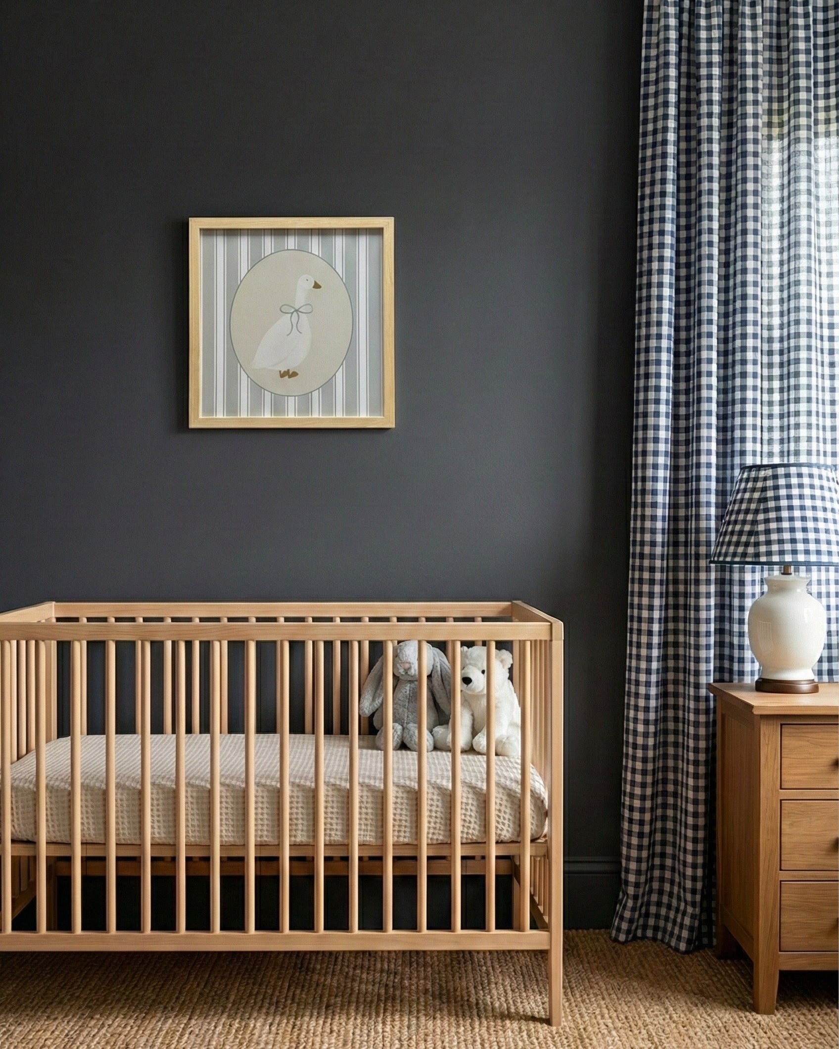 Striped Goose Çerçeveli Poster