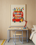 Double-Decker Zoo Çerçeveli Poster