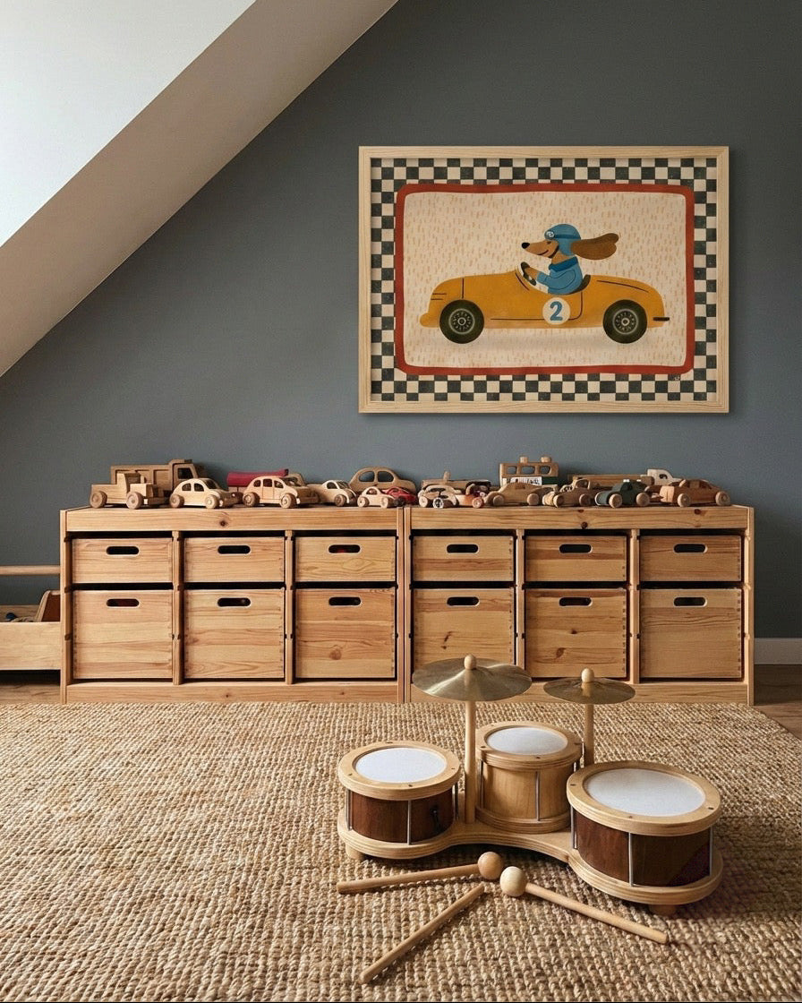 Racing Car Çerçeveli Poster