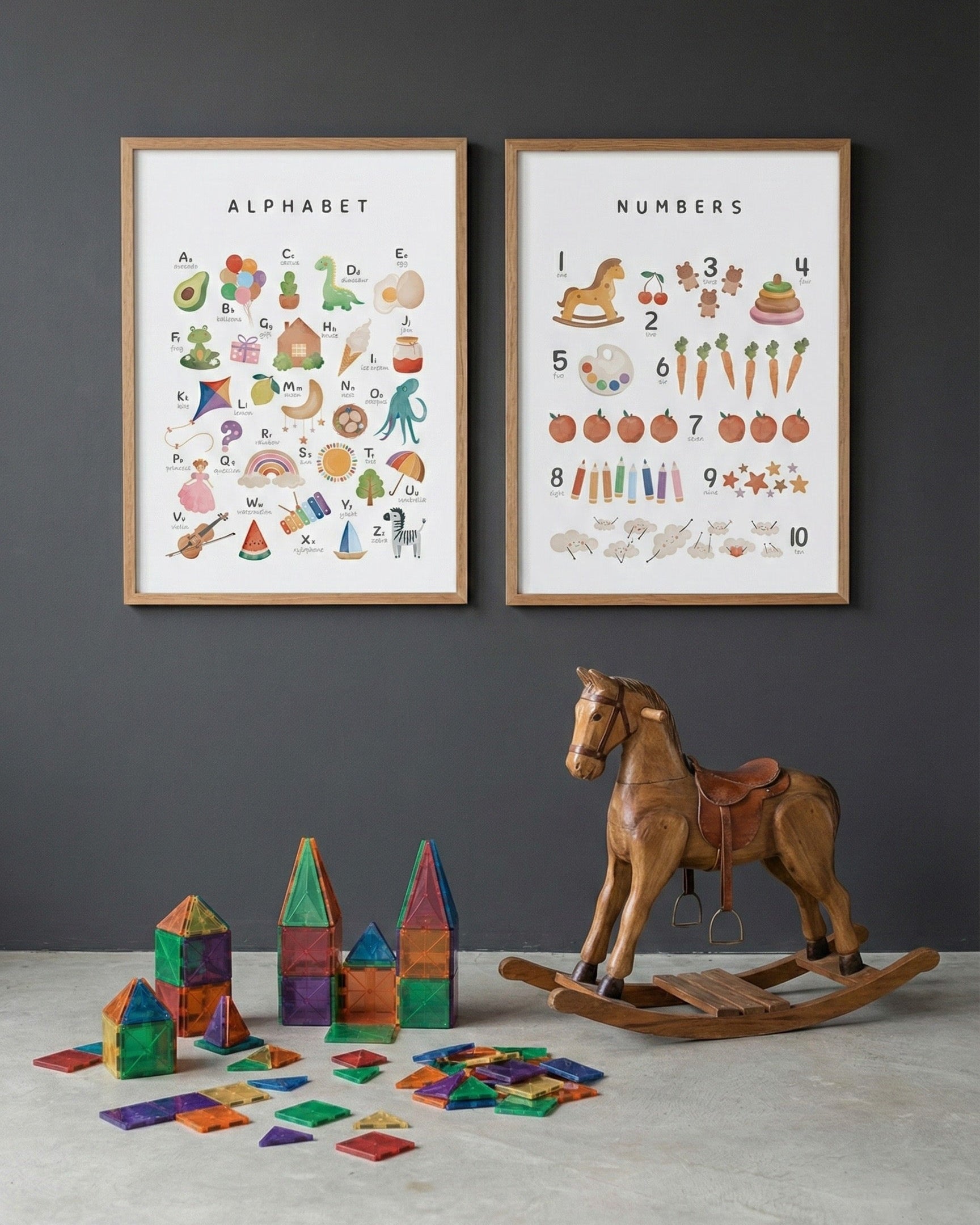 Abc & 123 Çerçeveli Poster Seti