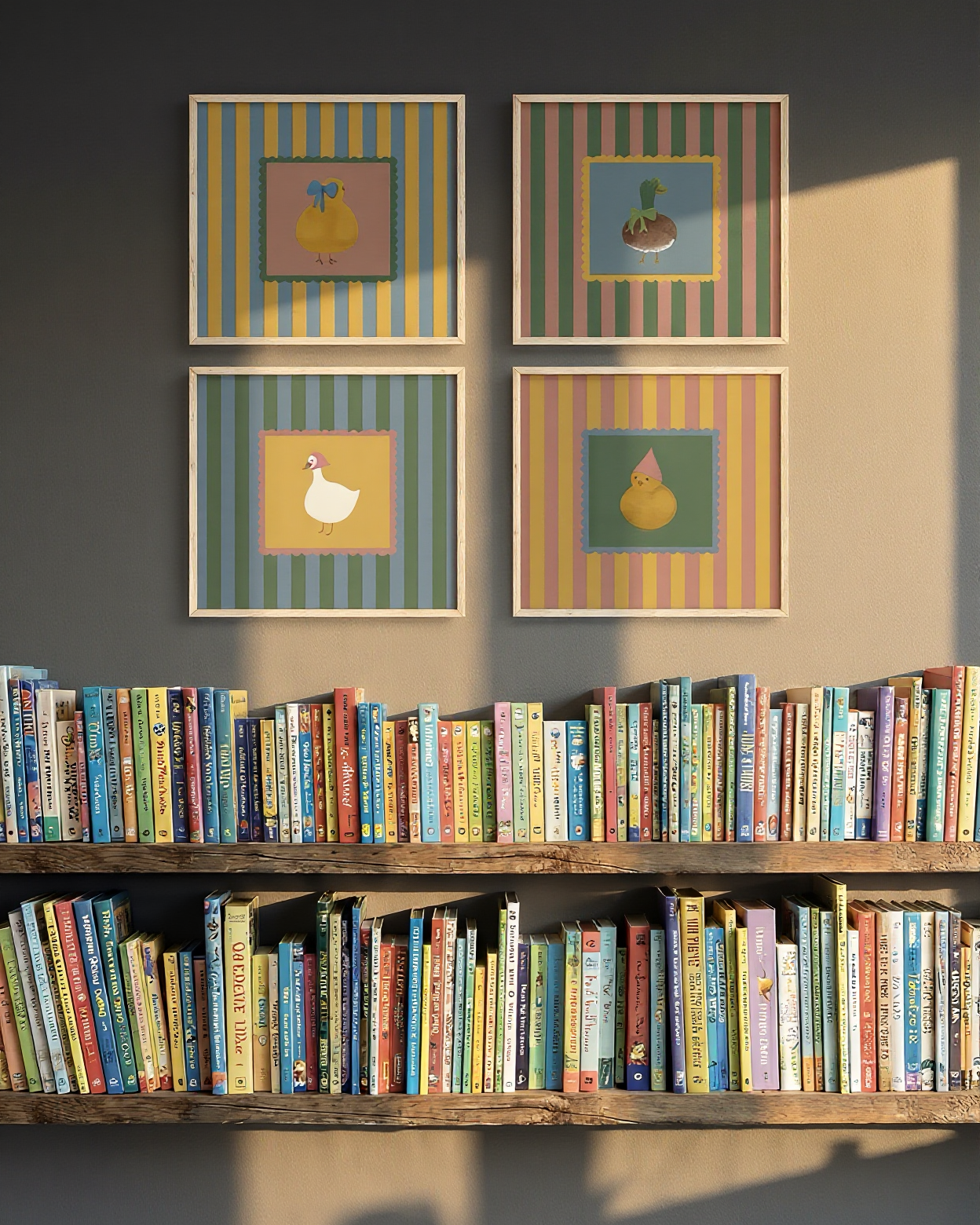 Stripes & Feathers Çerçeveli Poster Seti